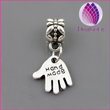 Hand shape with letter large hole beads charms for sale