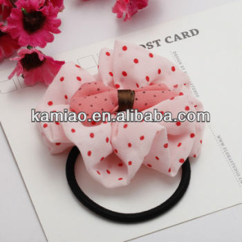 fashion hair accessory 2014 100% cotton elastic band plain hair bows