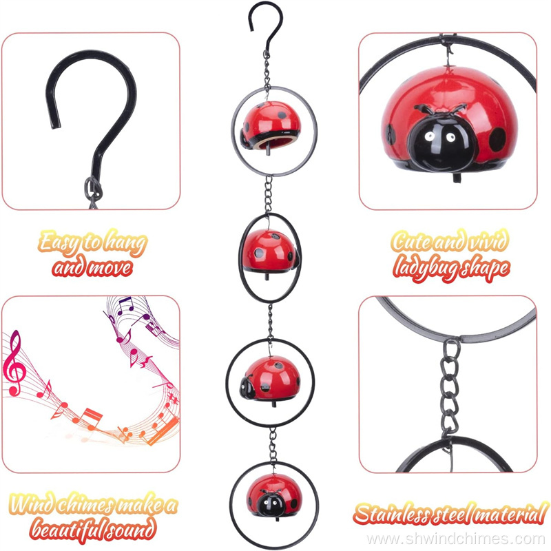 Outdoor Ladybug Acrylic Wind Chime