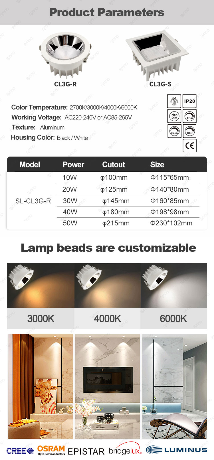 20w Led Down Light