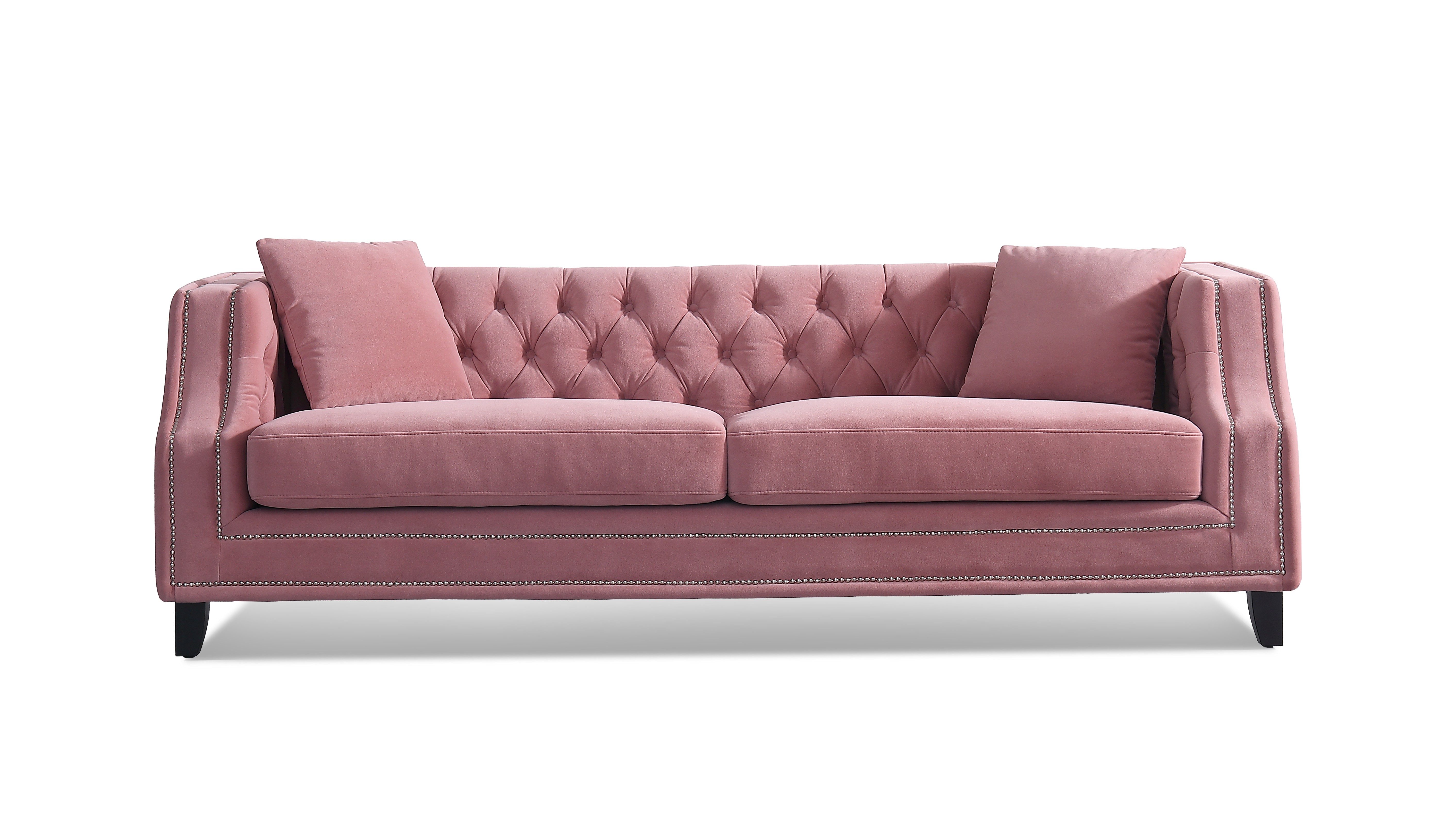 Moderner rosa Samtknopf getuftetes Sofa