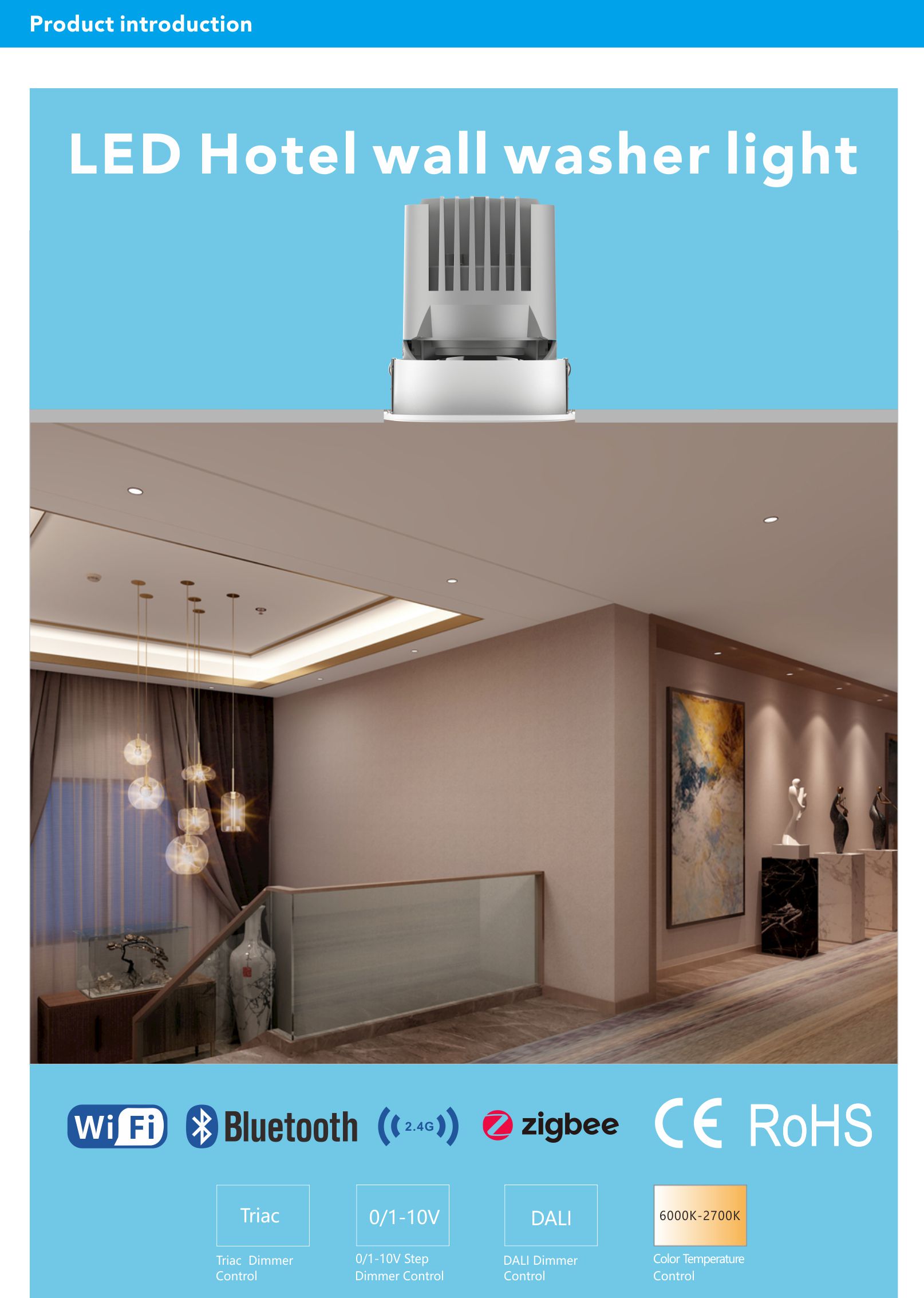 7W Recessed Die-Cast Aluminum Hotel Downlight