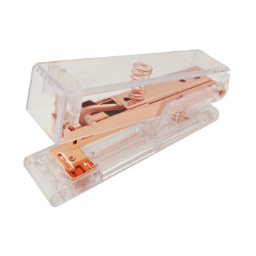Transparent Rose Gold Stapler for School and Office Stationery Promotions