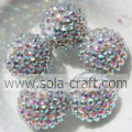 Silver AB New Design Chunky Resin Rhinestone Beads for Jewelry Making 20*22MM