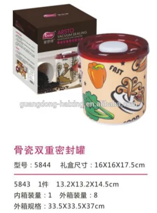 Arsto Vacuum Sealing Bone Porcelain Canister