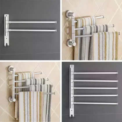 Movable Towel Rack Hardware: Rotating Bathroom Wall Hanging Towel Bar