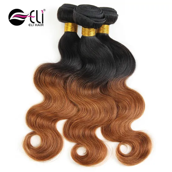 Private Label Good Feedback Directly Factory Price Two-Tone Indian Remy Human Hair Weave Double Drawn Highlighted Hair Weave