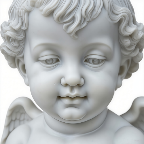 White Marble Cherub Floral Indoor-Outdoor Planter