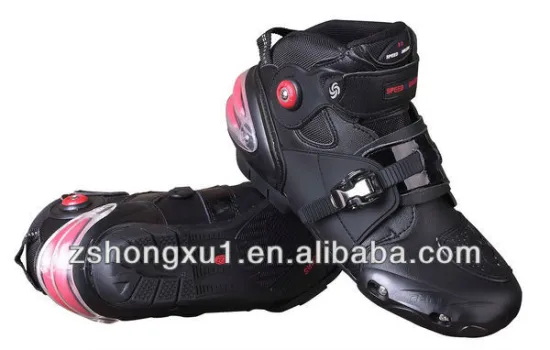 Motorcycle Mens Leather Motorbike Boots Speed Bikes A09003
