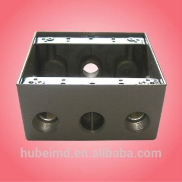 2 gang Aluminum weatherproof junction box with 2 inch depth,4 holes