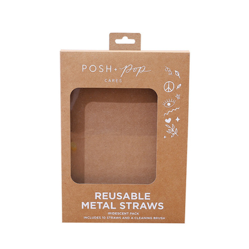 Brown Kraft Paper Hanger Box with Window