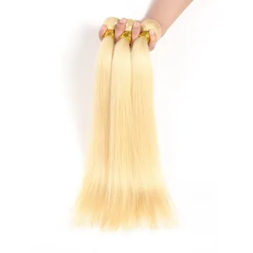 100% Virgin Russian Human Hair Weaves Unprocessed Platinum Blonde Hair Bundles