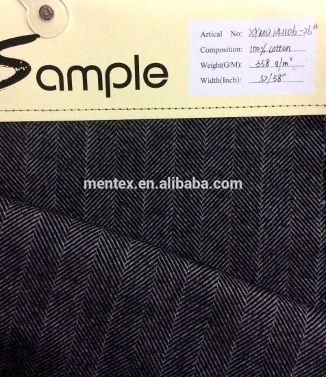 heavyweight wax-coated cotton via herringbone pattern