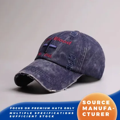 Give Blood He Did" Cross Washed Baseball Caps