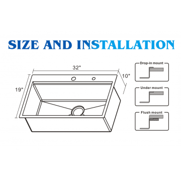 Sekohwana sa Sus304 Handmade Handmade Handmade sinks Secobstana Kichen inky