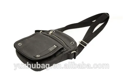 China wholesale man canvas black cross body shoulder bag