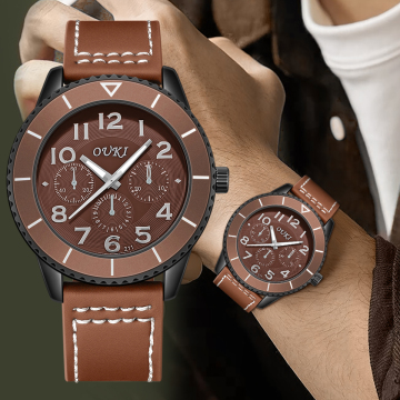 WJ-11426 Wholesale Popular Business Fashion Causal Leather Men's Quartz Watches