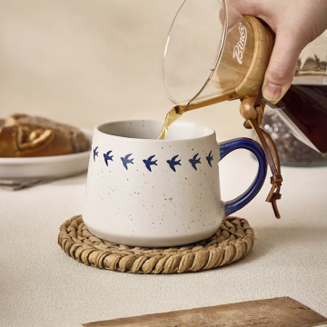Blue Fish - Patterned Ceramic Mugs Set