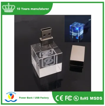 Cubic Crystal Waterproof Memory Stick LED Thumb Drive USB Flash Drive