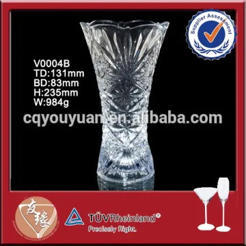 V shape decorative glass vase for wedding centerpiece