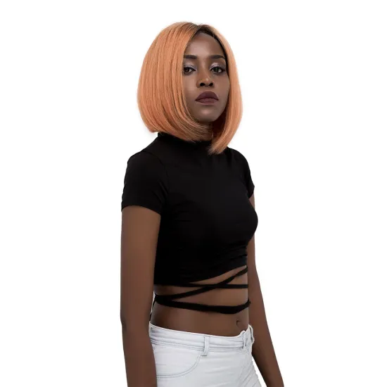 X-TRESS Factory High Quality Orange Straight Human Hair Lace Front Wig With 4*13 Lace Front Hair Wigs With Natural Hairline