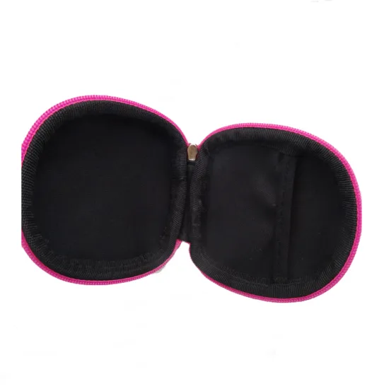 Hot sale Small Round Zipper EVA Earphone Case colorful ear cup kits