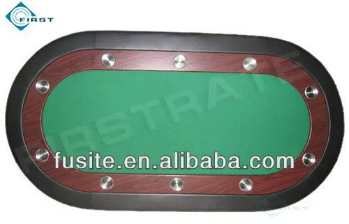 Oval Poker Table Top with Steel Cup Holder