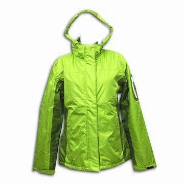 Women's Outdoor Coat, Made of 100% Polyester in Light Green, Fashionable Style