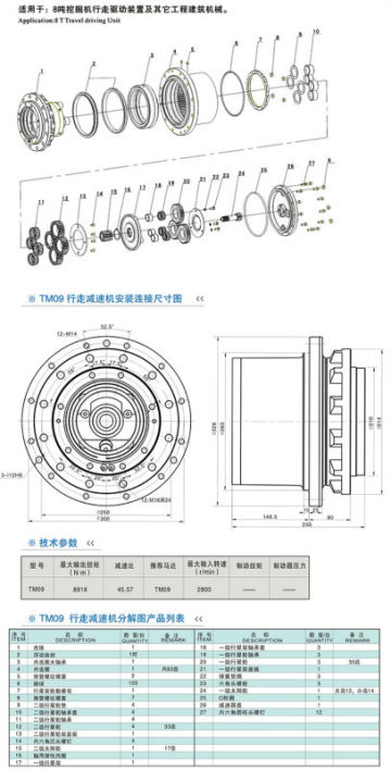 china speed reducer TM09 speed reducer machine