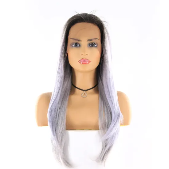 cheap wholesale Lace Front Synthetic Hair Wigs Purple Blonde Glueless Lace Frontal Wigs Long straight Wigs For Women