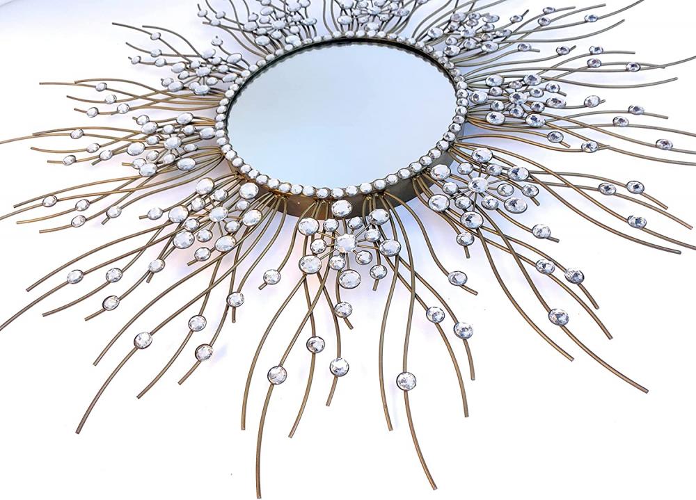 Espelho decorativo de metal starburst