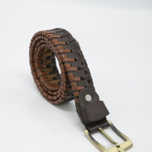 Cinturón de cintura casual de cuero de PU de estiramiento trenzado de los hombres