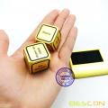 Bescon Promotional Motivational Solid Metallic Dice Set, 2pcs Motivational Desktop Metal Dice Set One Inch D6 Matt Golden