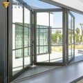 Siklòn plisman fenèt nwa aliminyòm bifold fenèt