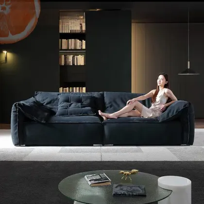 Mouton Italian Divano Elephant Ears Pink Baxter Casablanca Leather Sofa