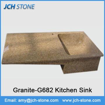 Yellow marble deep kitchen sinks
