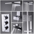 Conjunto de torneira de chuveiro de banheiro escondido de 4 funções domésticas