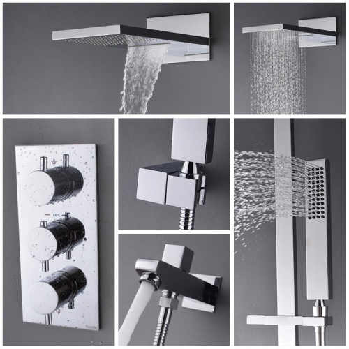 Household 4-function Concealed Bathroom Shower Faucet Set