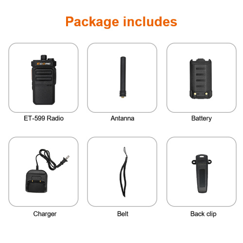 Ecome ET-599 Actived Hotel 5 км PTT Long Range Radio Walkie Talkie