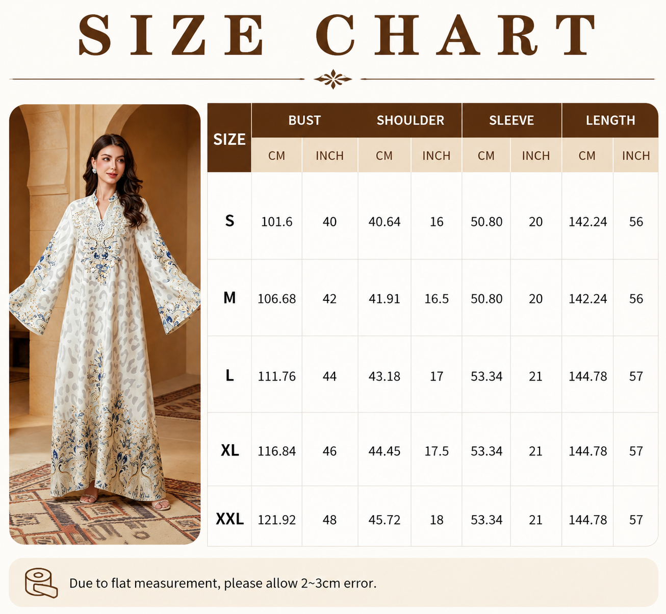 Printed Abaya Dress with Rhinestone Embellishment