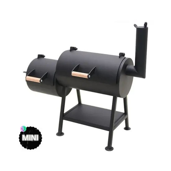 Portable Meat Fish Making Machine Charcoal Burning BBQ Grill Mini Offset Smoker with Chimney