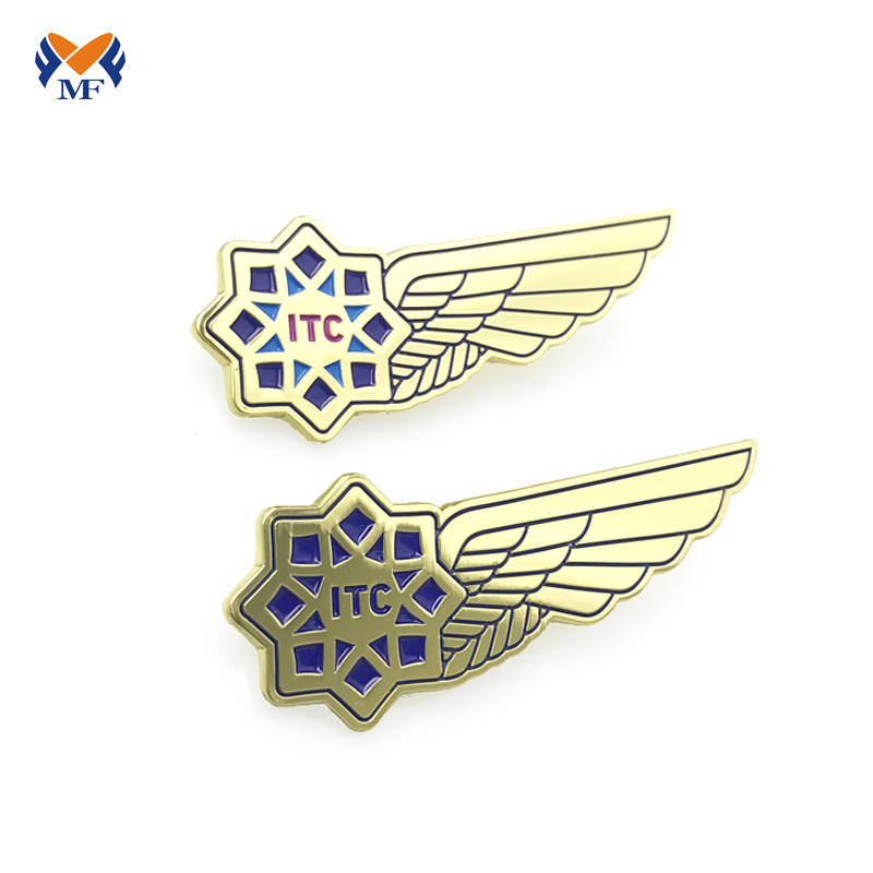 Best Sale Gold Plated Half Wing Metal Badge