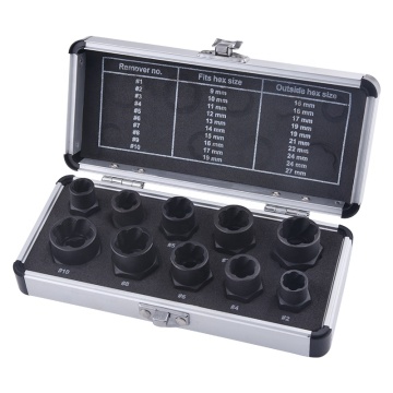10PCS Nut Removal Tool Set - Car Wheel Nut Socket Screw Extractor