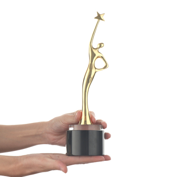 2024 Custom Designed Metal Painted Golden Medal Trophy for Singing and Dancing