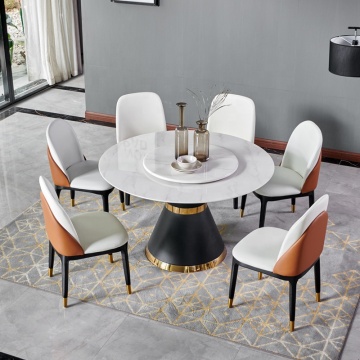 Leather Dining Chairs with Solid Wood Legs for Kitchen & Dining Room
