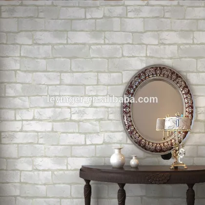 Levinger 3D Light Grey Brick Wallpaper Best Selling Home Decoration Wallpaper