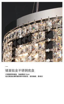 Modern LED Round Crystal Chandelier Compatible with Fendi