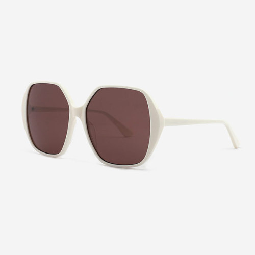 Fashion and retro polygon acetate Women's sunglasses