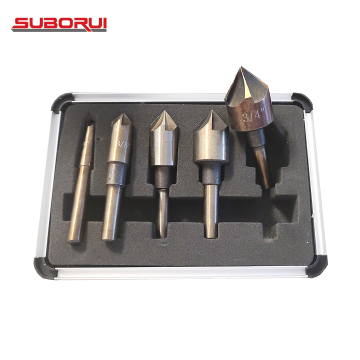 Borui 5PCS 82 degrés HSS 5 Flûte Chanfre Tool Force Bit