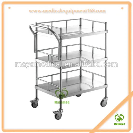 Medical Treatment Carts Stainless Steel Three-floor Hospital Trolley